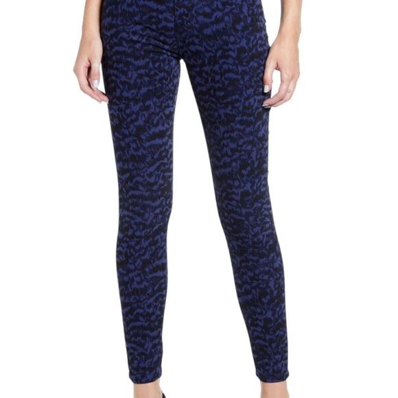 The Farrah Skinny Ankle in Navy Leopard from AG Jeans